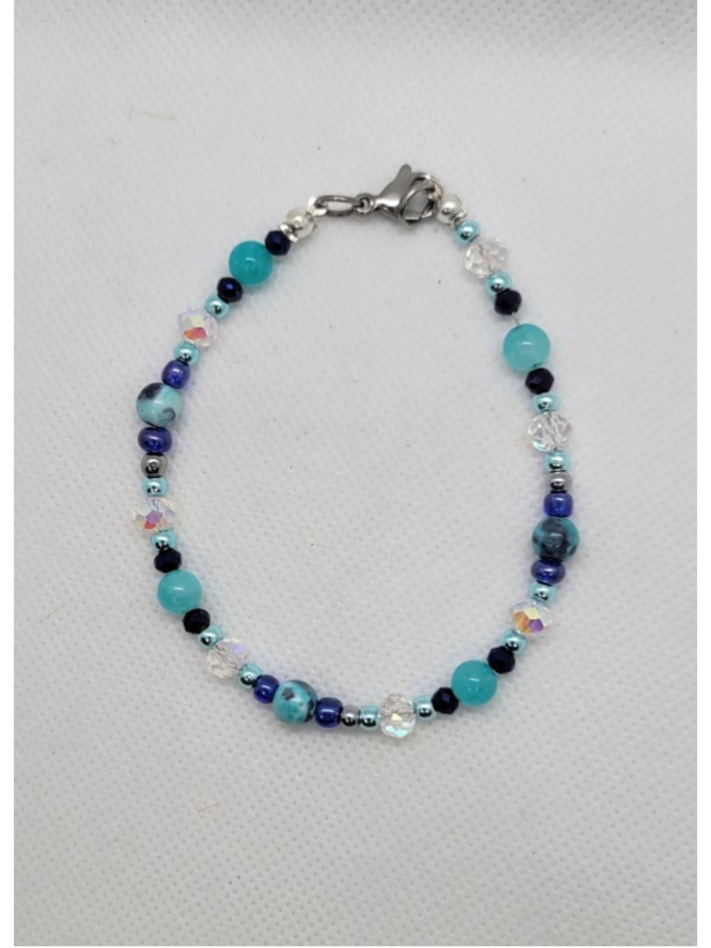 Mulan Rain Stone Amazonite Hematite Austrian Glass Bracelet